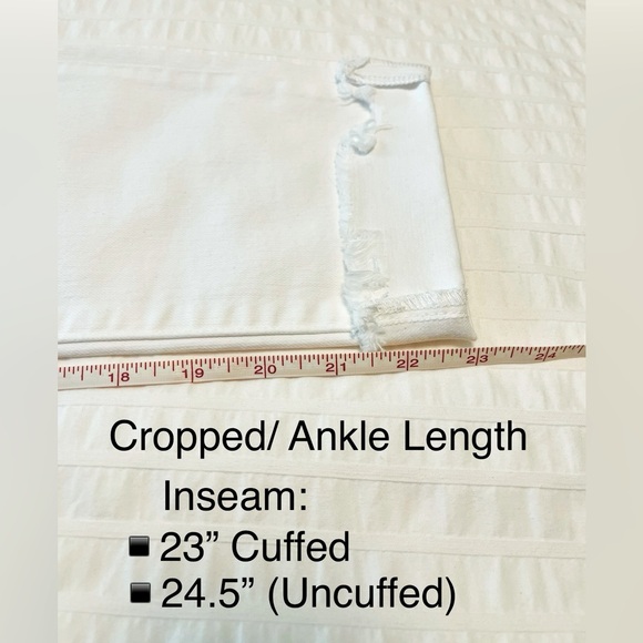 🤍American Eagle White Super Stretch Raw Hem Cropped Jeggings/Jeans NWT, Size 8 - Picture 12 of 16